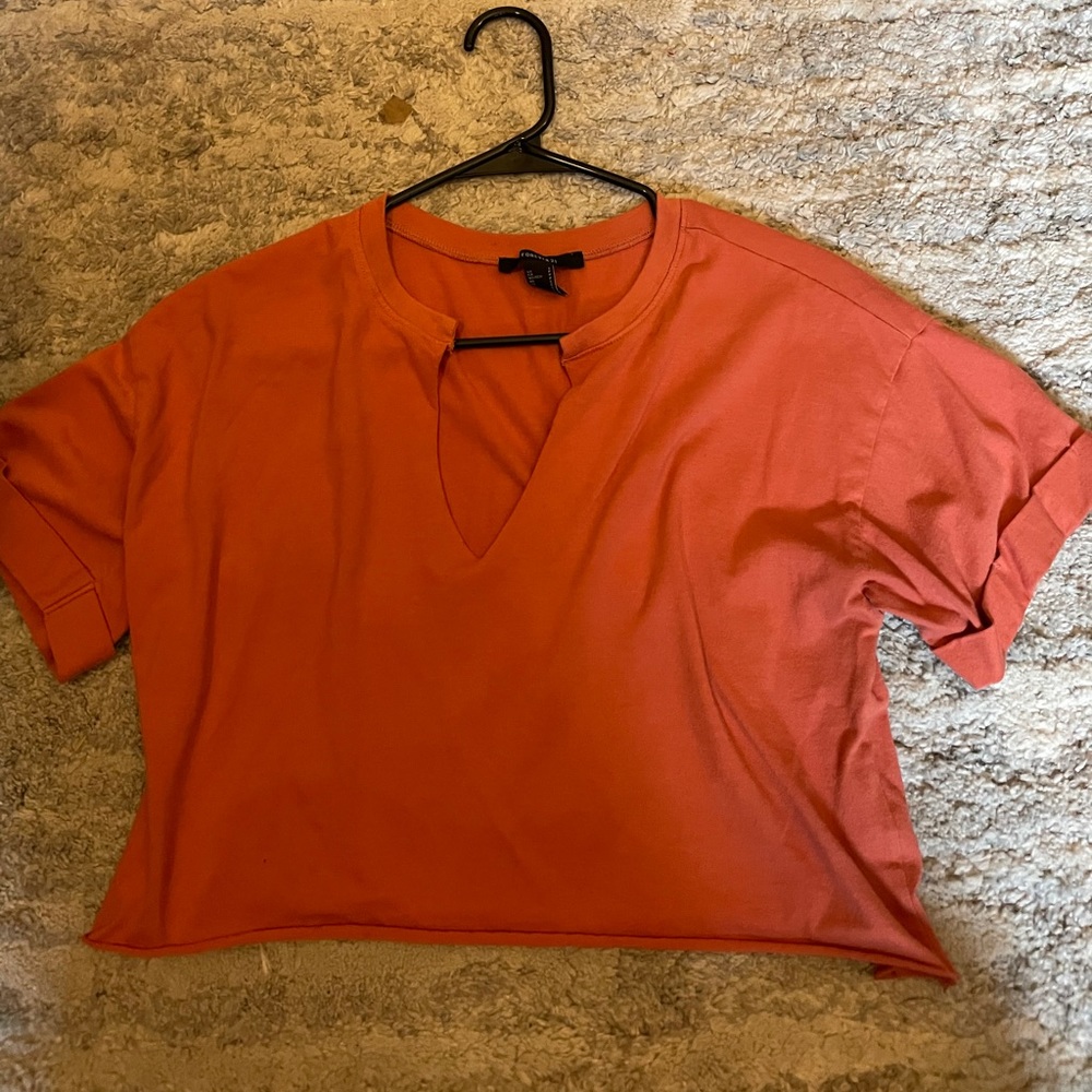 forever 21 Orange cropped T-shirt